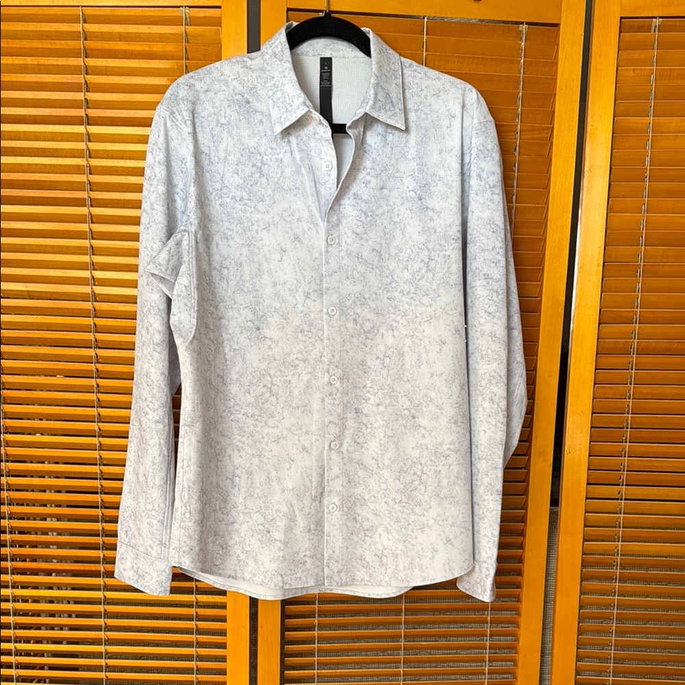 Lululemon White and Gray polyster and Lycra  Shirt. Never worn. No tags